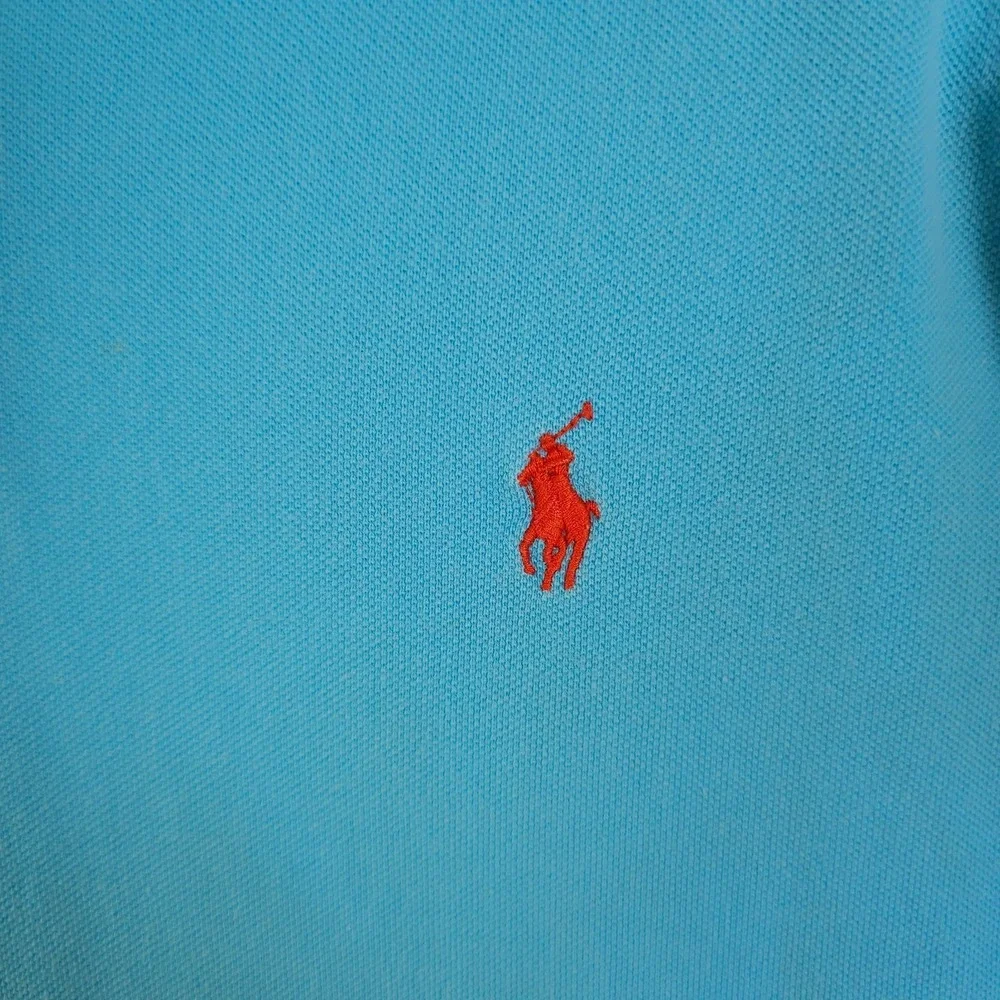 Polo Ralph Lauren Polo Shirt Mens XXL Blue Pique Knit Grunge Stained Outdoors